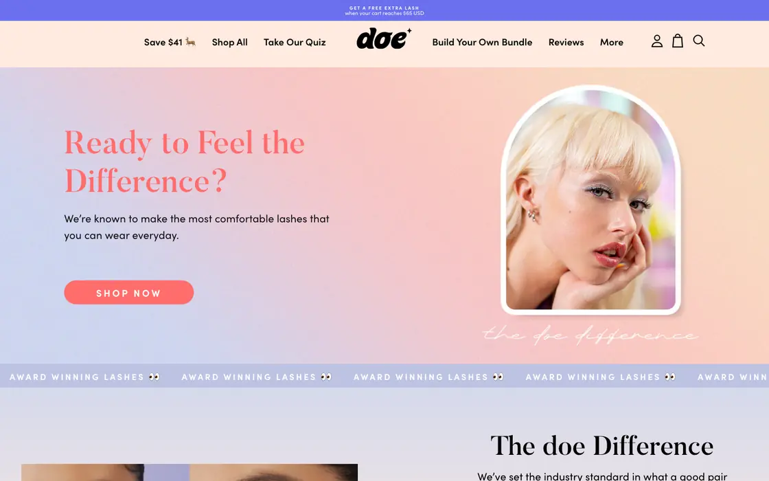 Doe Lashes — homepage