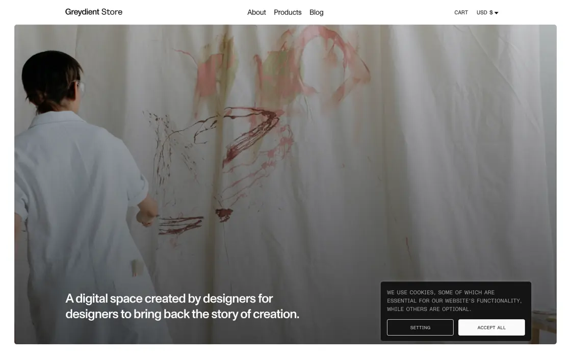 Greydient Store — homepage